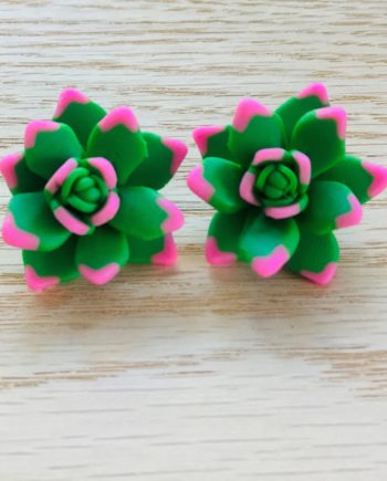 polymer clay succulent earrings