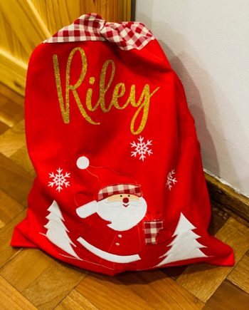Personalised Santa Sack with Santa Embroidery