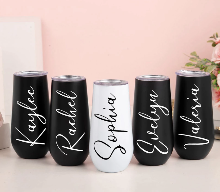 Personalised Stemless Champagne Flutes - Image 2