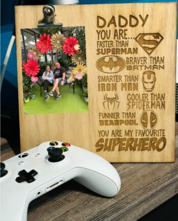 Personalised Wall Sign with Photo Clip: Celebrate Your Superhero Dad