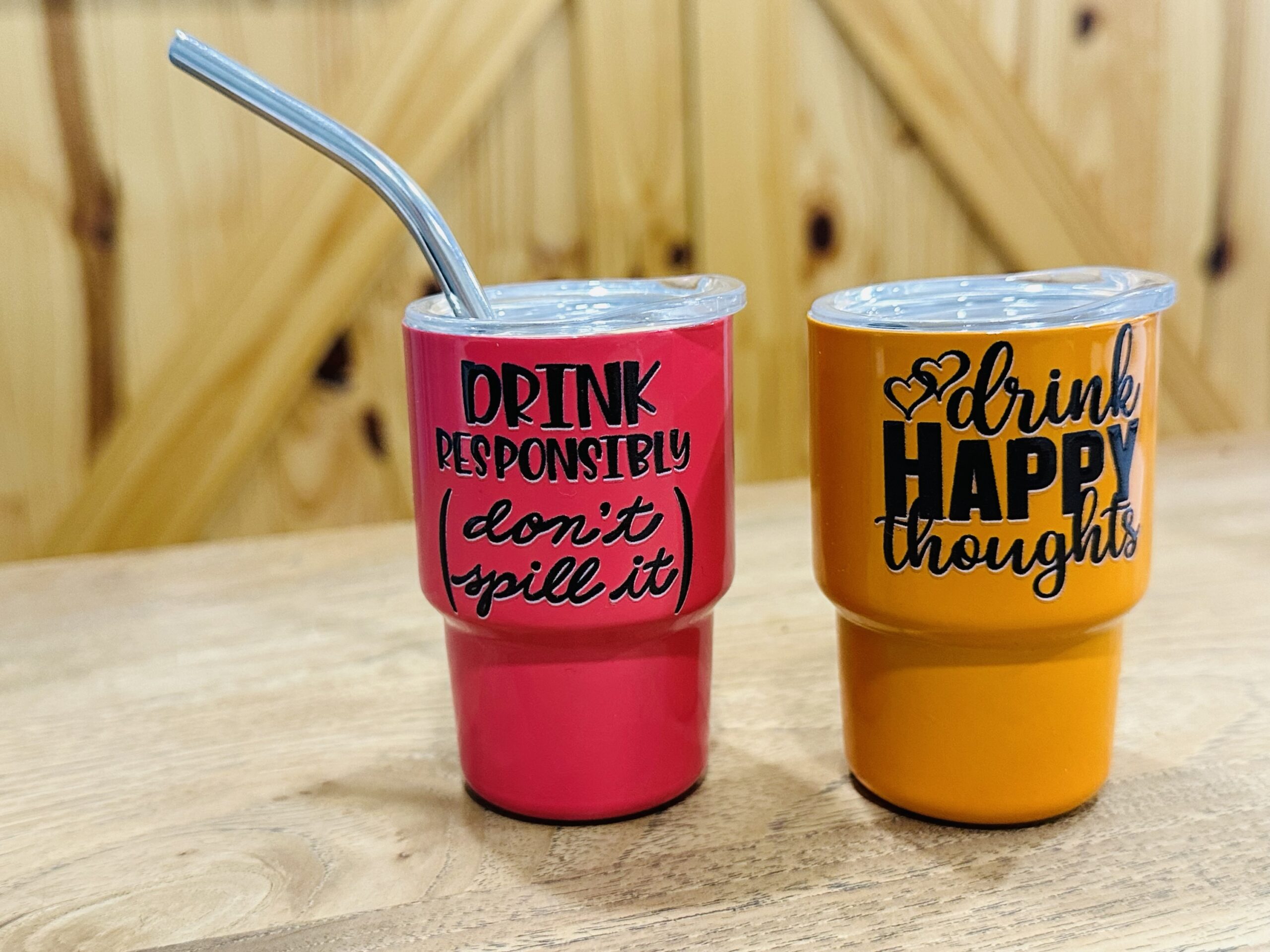 Personalised Mini Tumblers with Straws